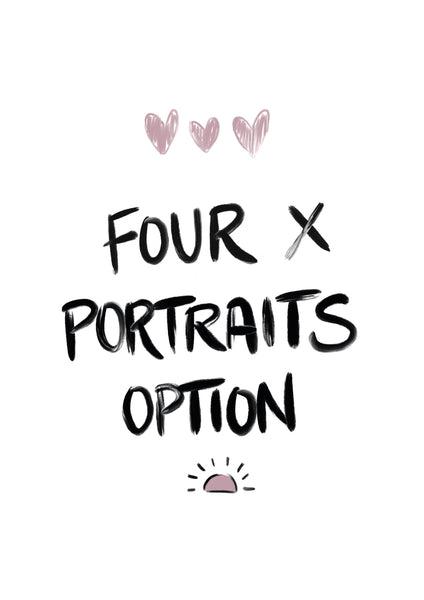 Digital Four Person Portrait Black & White (10-14 Days)